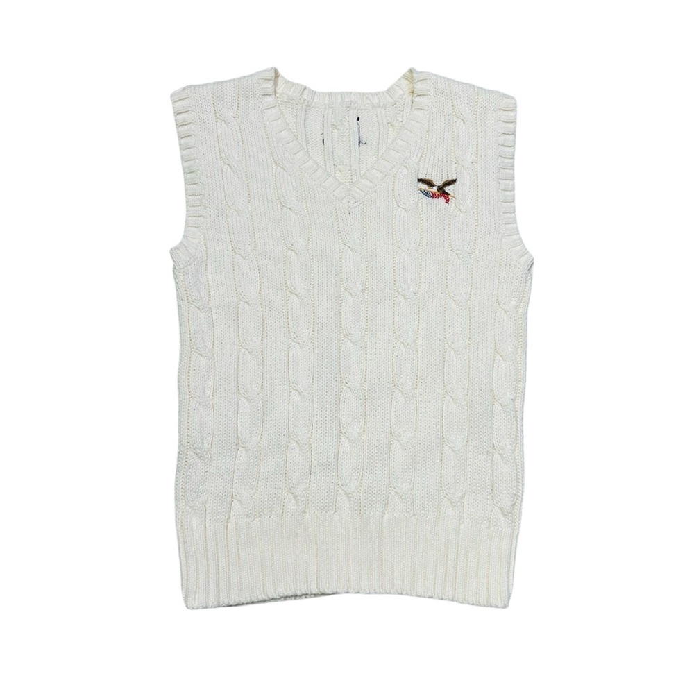 American Living Kids' Cream Cable Knit Sweater Vest